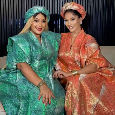 迪拜非洲新款大码绑带连衣裙