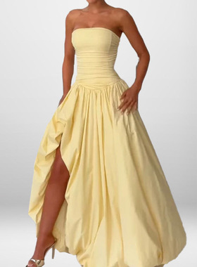 women dress ladies fashion dresses时尚新款纯色气质性感收腰