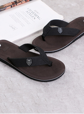 men slides slippers flip flops男eva粘胶黑色人字拖粘胶鞋韩版