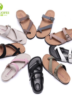 outdoor cork slippers for women man flats sandals slides