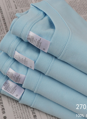 women basic t-shirt heavy t shirt men270g浅蓝色天蓝色短袖