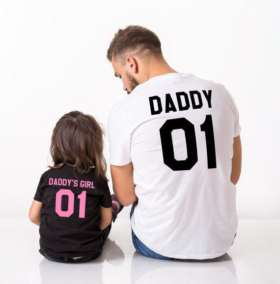 cotton t-shirt daddy's girl01 father daughter outfits tshirt