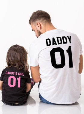 cotton t-shirt daddy's girl01 father daughter outfits tshirt