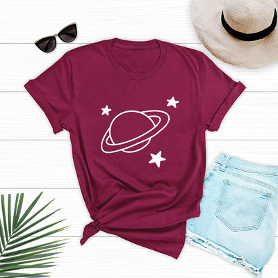 纯棉女T恤S-5XL FunnyEarth Ladies tshirt Women Cotton T-shirt