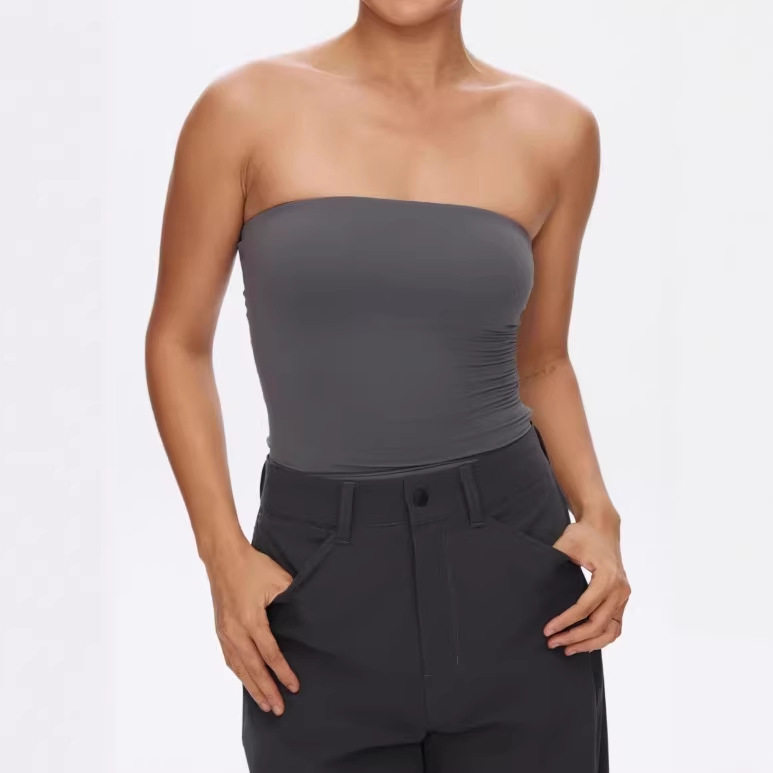 美式裸感tube可拆卸胸垫抹胸背心y2k tank air cami vest bar top