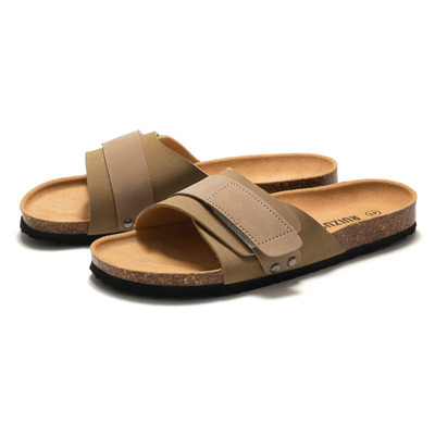 slippers flipflops slides sandals春夏季新品男式软木一字拖