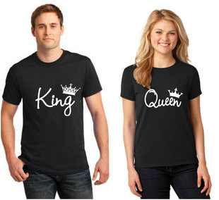 KingQueen TopTees Couples Tshirts shirt Man Matching Women