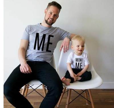 MINI ME Men tshirts Father DadMan Kids Baby matching t-shirt