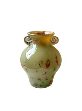 超美温柔中古风彩色渐变彩点琉璃花法式级感客厅餐桌花器