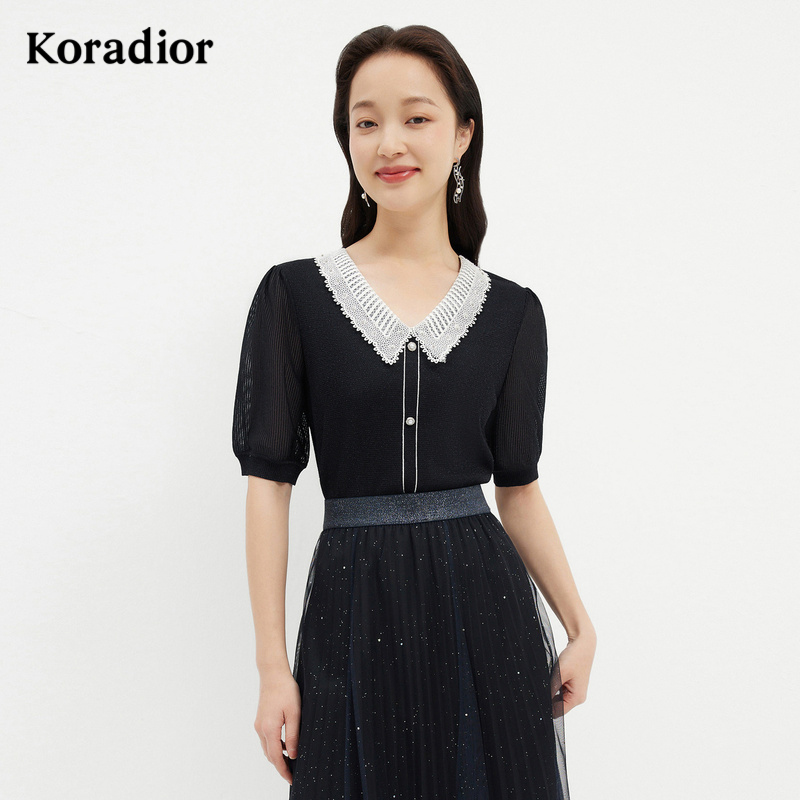 珂莱蒂尔冰丝针织衫女假