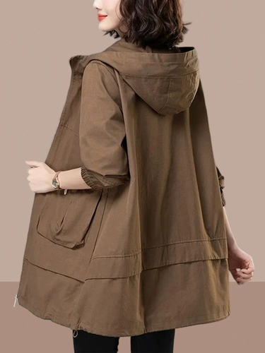 Осенняя куртка для матери, плащ, подходит для подростков, в западном стиле, большой размер