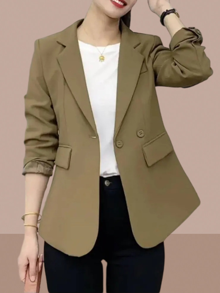 여성용 스몰 블레이저 2024 봄 가을 신상 캐주얼 정장 기질 짧은 쁘띠 탑 여성 의류