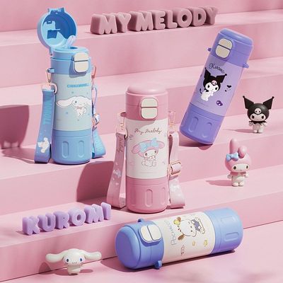 日本MUJIC保温杯女生高颜值杯可爱儿童水杯学生双饮弹跳吸管杯子