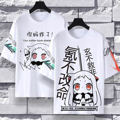 夏季短袖t恤男女卡通表情衣服