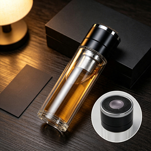 定制双层玻璃水杯订做开业纪念礼品杯高端口杯泡茶杯子广告杯印字