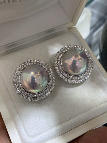 新「百万级」珠宝即视感 17～18炫彩白马贝粉泡泡18k天然钻石镶嵌