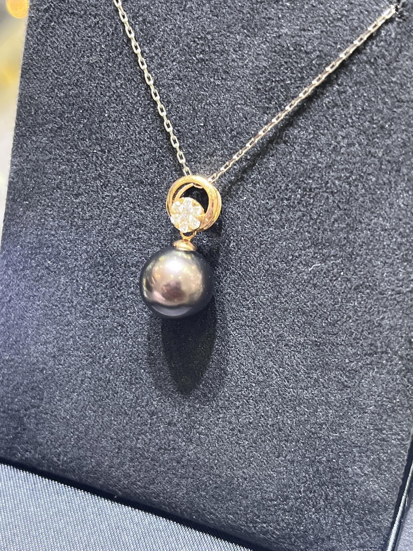 正圆，玫瑰金色 10.36mm大溪地孔雀绿吊坠 18k天然钻石镶嵌,珠宝/钻石/翡翠,颈饰,淘宝优惠券,粉丝福利购,淘宝优惠卷