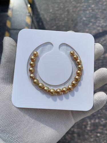 超迷你小金豆7～8mm浓金南洋金珠手串 自然光拍摄