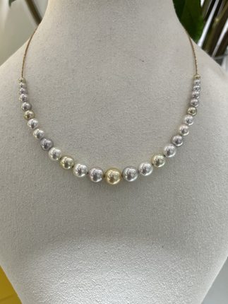 日本成品3.5～8.5mm海水akoya月牙项圈18k