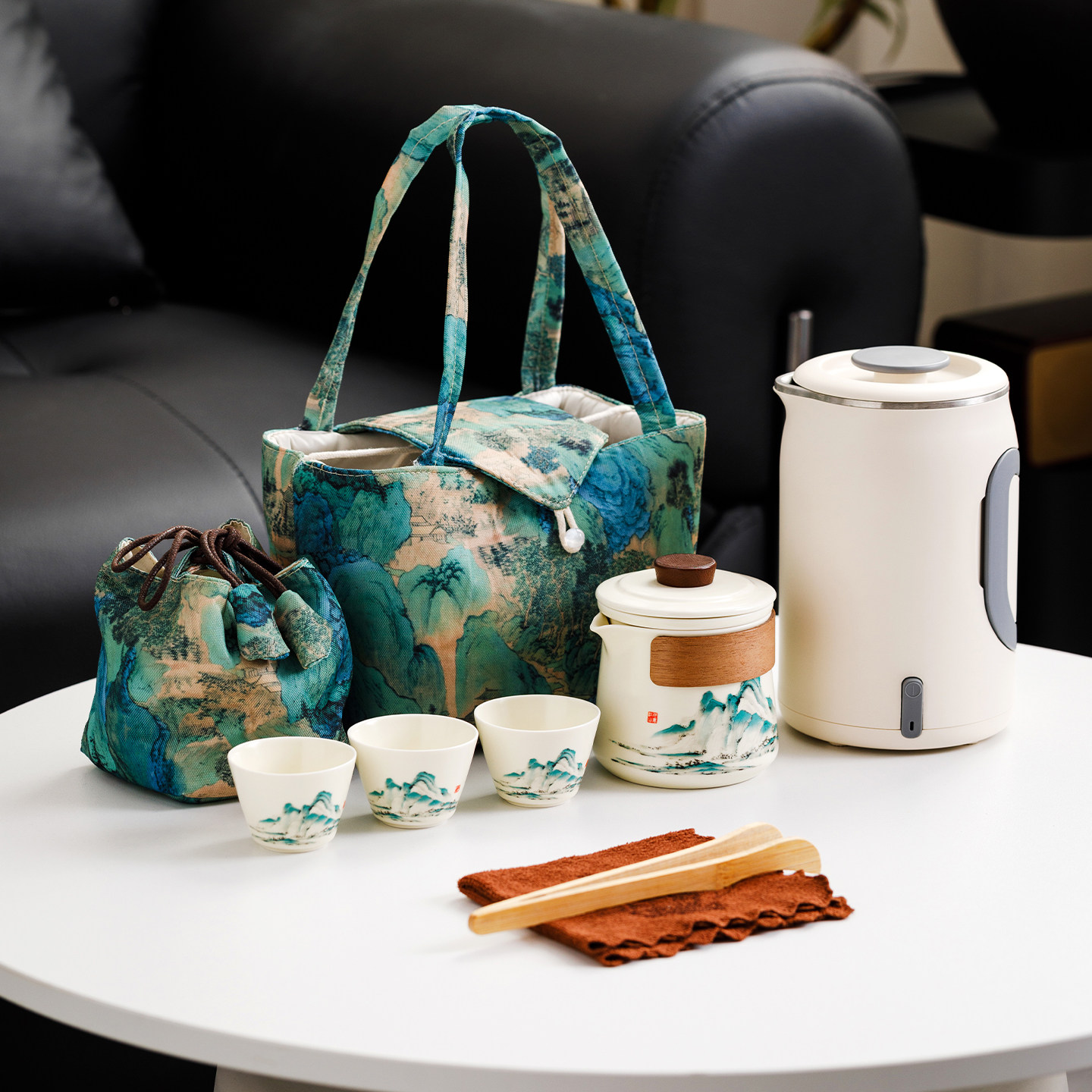 便携式烧水壶旅行茶具旅游出差喝茶小型户外煮茶电热水泡茶壶套装