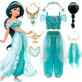 迪士尼茉莉公主儿童演出套装裙阿拉丁神灯cos服女童印度舞演出服