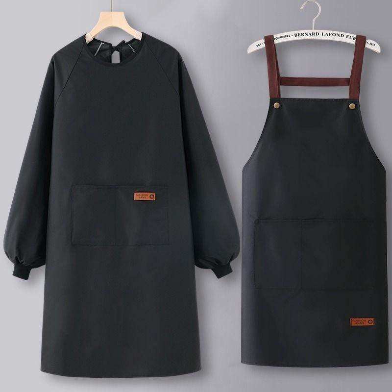 美术生专用画画围裙防水耐脏成人油画反穿罩衣袖套学生画室工作服
