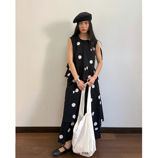 裙裤 肌理波点分隔纯棉背心 两件套 奶油大福 popoup25SS
