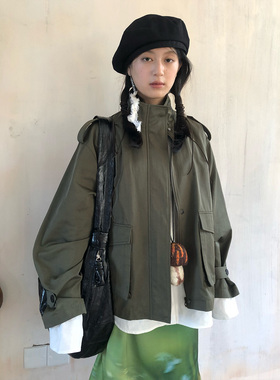 popoup23FW复古日系双插兜休闲夹克