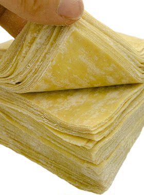 云吞皮广式云吞皮馄饨皮港式云吞皮广东混饨皮2斤爽滑劲道碱水皮
