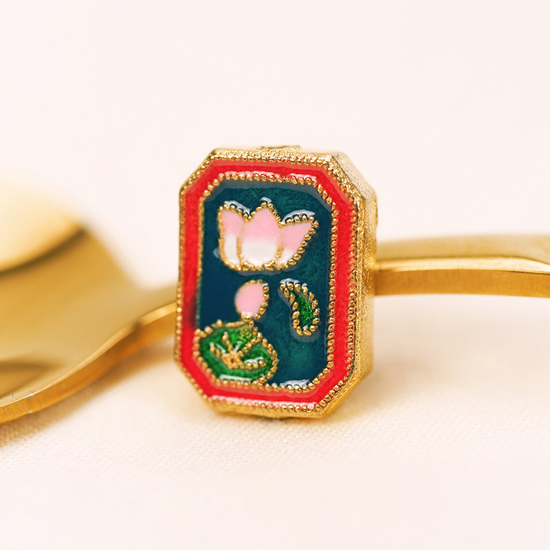 金色荷花牌子金属饰品配件手工编织手链项链吊坠配饰手串diy材料