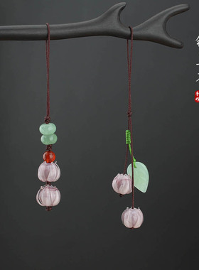 铃兰花手机挂绳女款中国风挂件古风挂饰琉璃吊坠小挂坠精致手机链