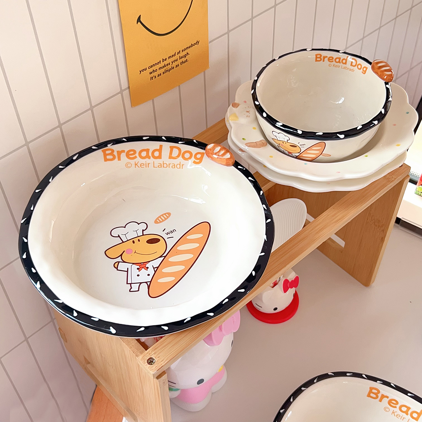 创意面包小狗陶瓷餐具套装碗