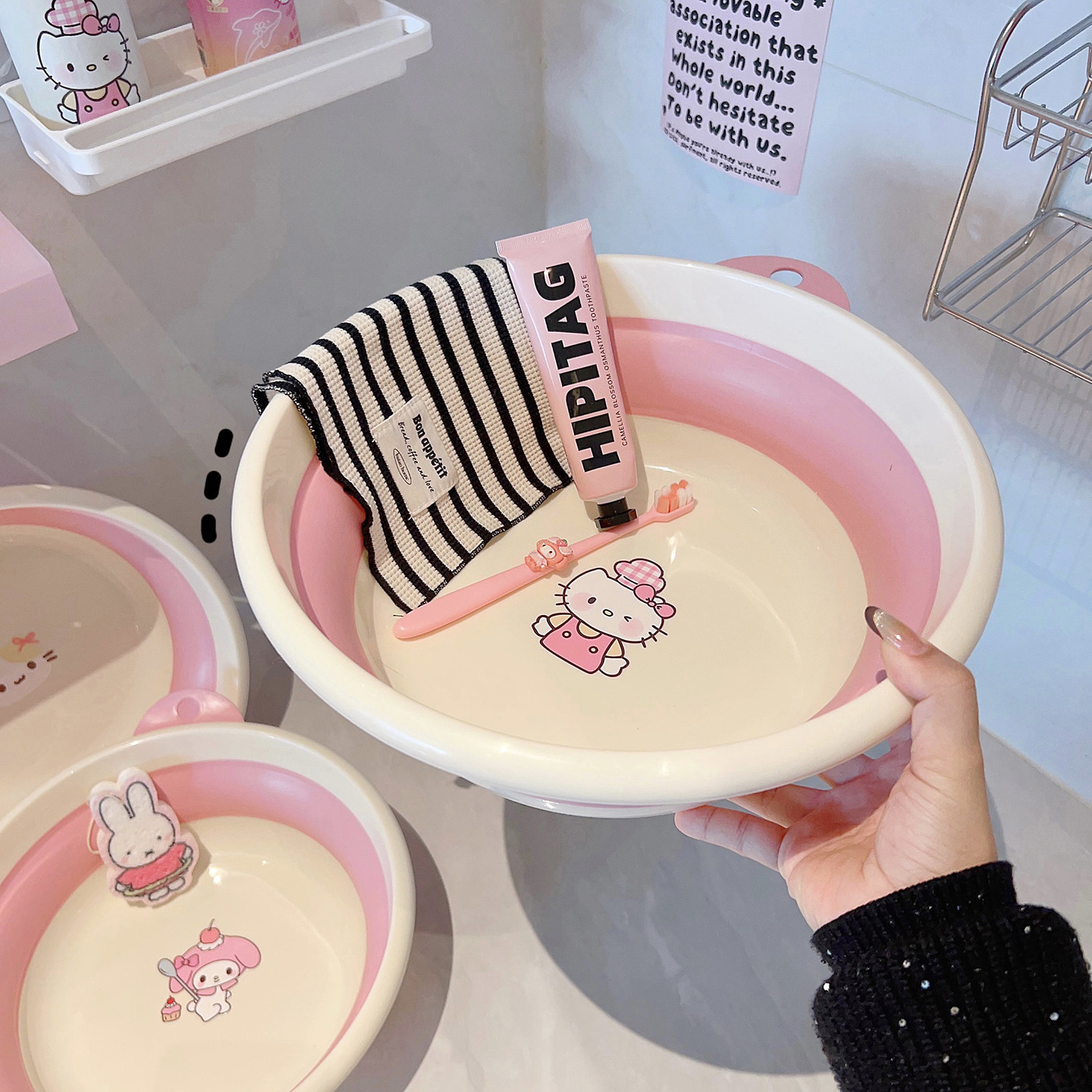 可爱卡通折叠脸盆猫咪粉色可挂洗脸盆洗内裤内衣儿童洗PP塑料盆,家庭/个人清洁工具,脸盆,淘宝优惠券,粉丝福利购,淘宝优惠卷