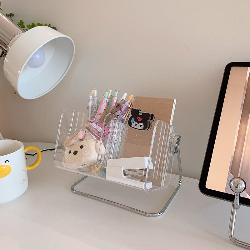 简约风透明遥控器收纳盒可调节