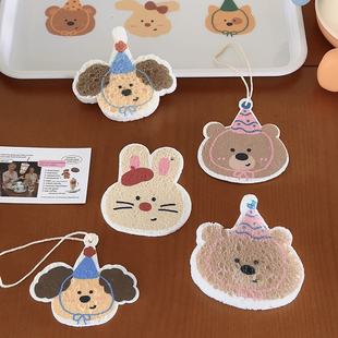 可爱卡通厨房木浆洗碗棉耐用洗锅神器不沾手去污刷碗刷锅海绵擦