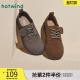 复古百搭平底宽头系带乐福小皮鞋 热风深口单鞋 新款 2025年春季 女款