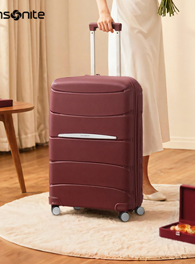 Samsonite新秀丽拉杆箱大容量红色行李箱结婚陪嫁加厚耐用箱子QM4