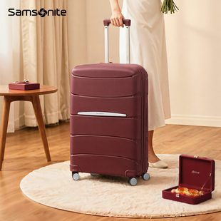 Samsonite新秀丽拉杆箱大容量红色行李箱结婚陪嫁加厚耐用箱子QM4