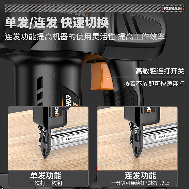 新款电动射钉枪家用充电式钉枪直钉枪木工快速门钉码钉枪锂电包邮