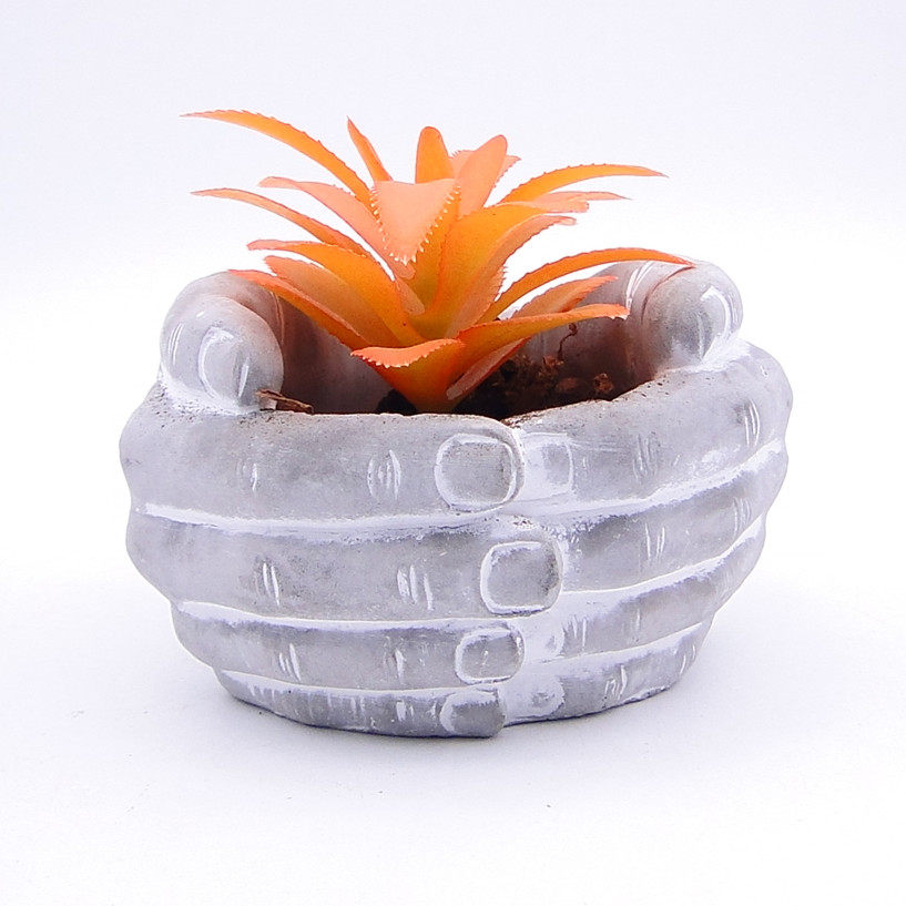 田园风创意简约佛手握花盆水泥雕刻艺术摆件阳台花园装饰多肉花盆