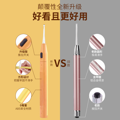 掏耳神器儿童挖耳勺发光带灯软头宝宝用耳屎扣耳勺可视掏耳朵安全