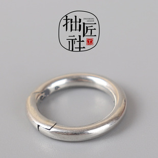 时尚925银活口挂环 圆环弹簧扣锁扣开合扣头文玩手串项链跑环配饰