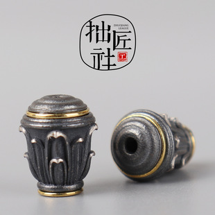 复古925银莲花珠配饰 手串项链隔珠弟子珠配饰 手作diy配珠