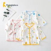 18月男女宝宝单件内衣空调间长袖 童泰纯棉汗布薄款 对开上衣6 衣服