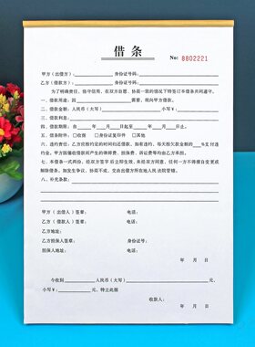 个人正规借条单本借款合同协议书