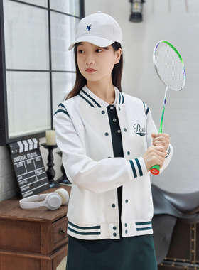 BWEA74010 保罗彼得2025春季新款女士棒球衫 学院风 减龄时尚百搭