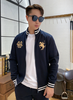 保罗彼得 专柜正品男士夹克外套立领拉链刺绣字母棒球服TBCC48070