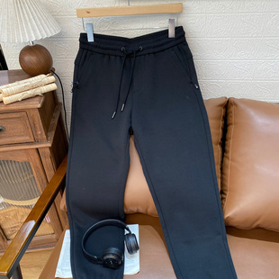 Paulo Pedro/保罗·彼得男士休闲裤秋冬抓绒松紧腰宽松KCCD98170