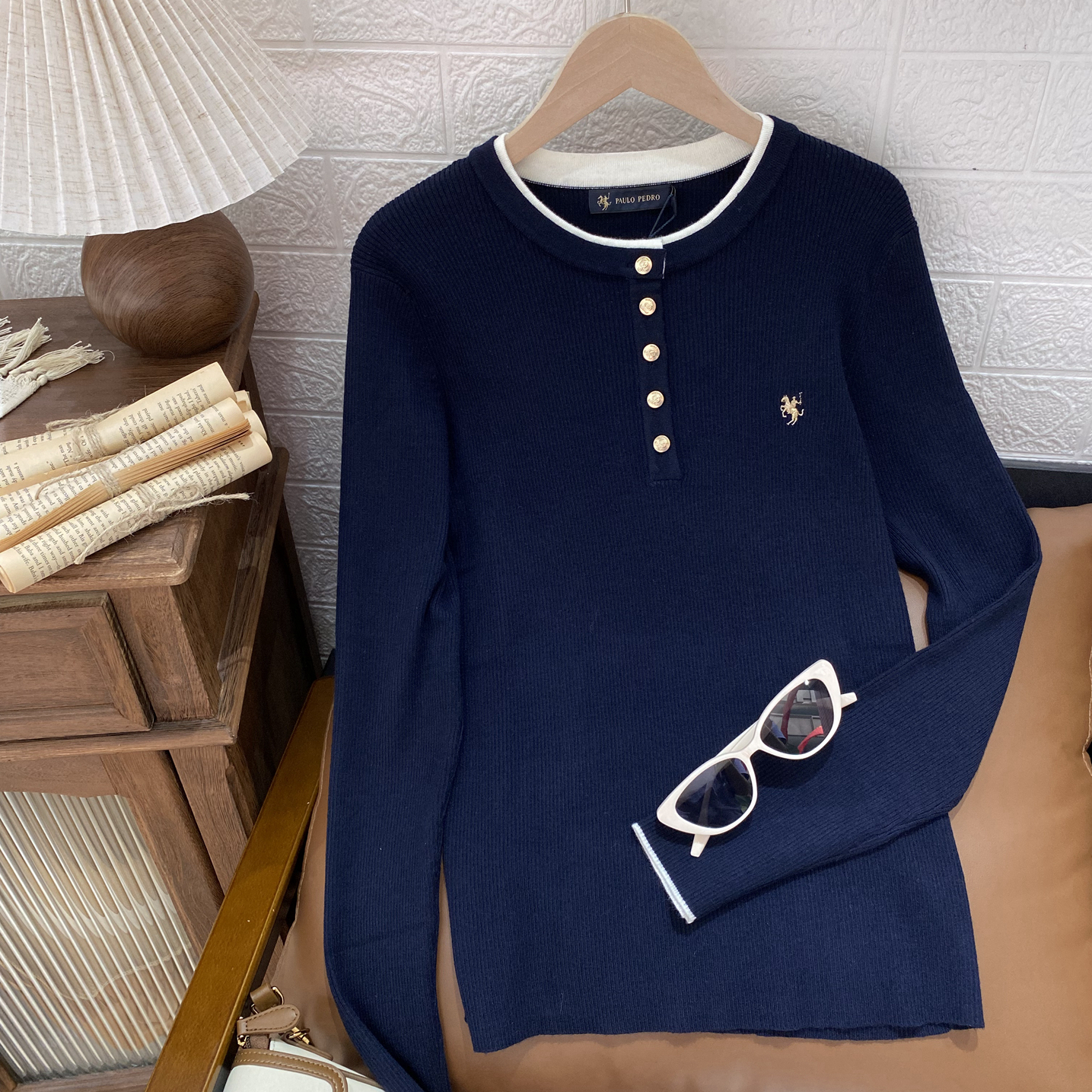 女士圆领针织衫显瘦毛衣打底衫