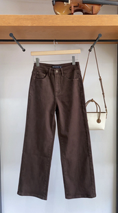 阔腿裤 牛仔裤 女式 BLDC19782 时尚 舒适 咖色显瘦 保罗彼得专柜正品